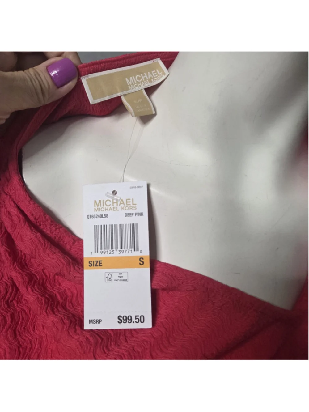 Women's Michael Kors Red Blouse Size S P2p 19